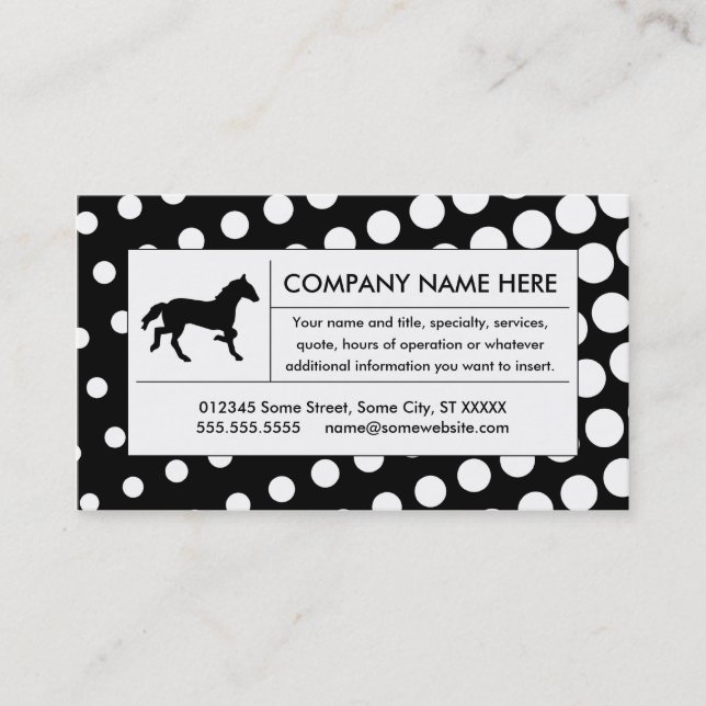 halftone horse business card (Front)