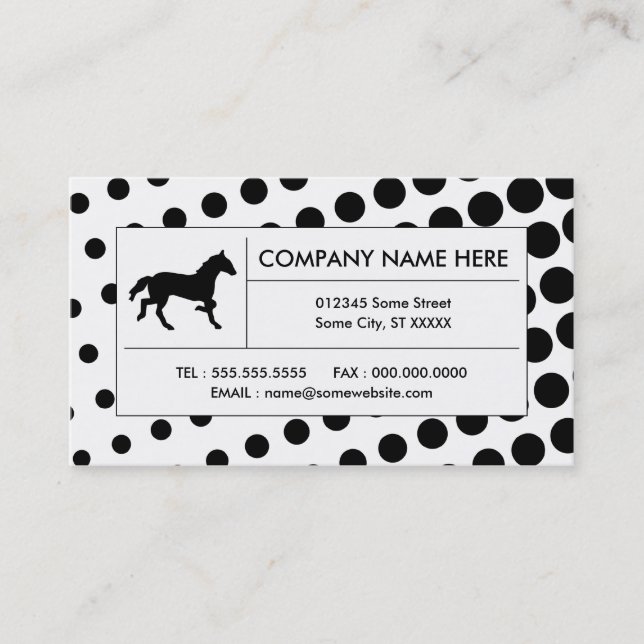 halftone horse business card (Front)