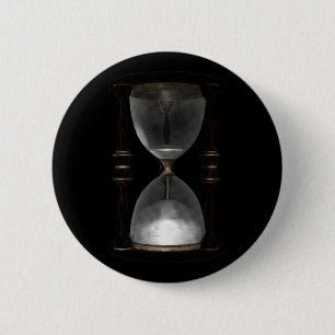 Halftone Hourglass Sand Timer 6 Cm Round Badge