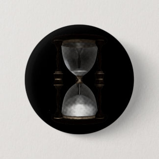Halftone Hourglass Sand Timer 6 Cm Round Badge