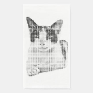Halftone Kitty Portrait Napkin