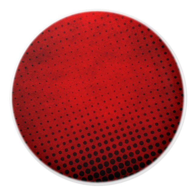 Halftone pattern background ceramic knob (Front)