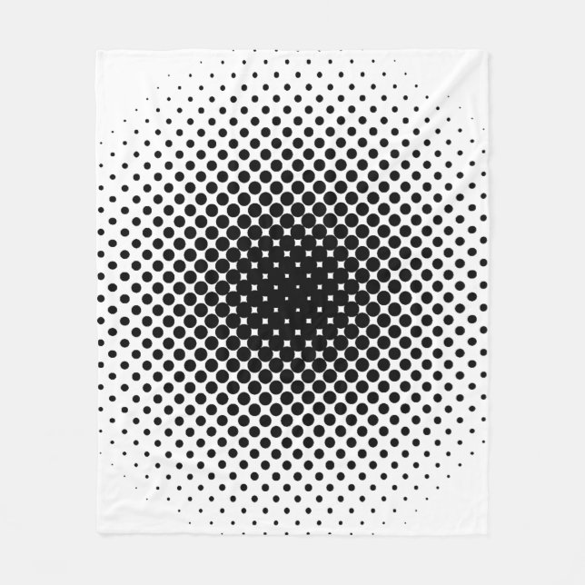 Halftone pattern dot modern retro fleece blanket (Front)