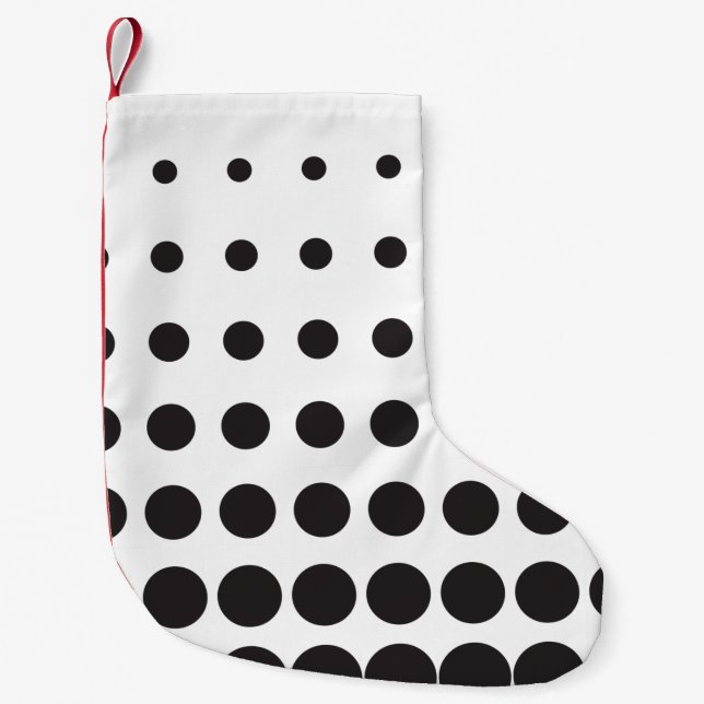 Halftone pattern dot modern retro small christmas stocking (Front)