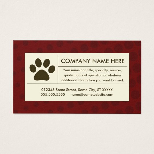 halftone pet paw business card