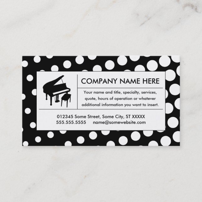 halftone piano business card (Front)