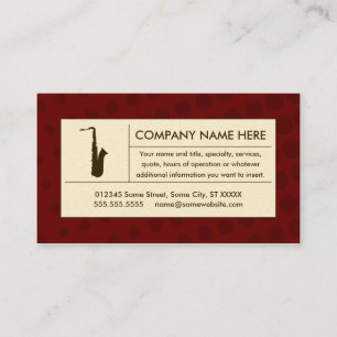 halftone saxophone business card