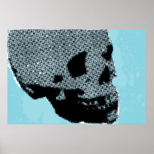 Halftone Skull Poster