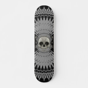 Halftone Skull & Radial Graphics: Skateboard