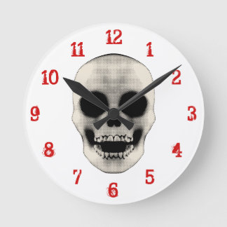 Halftone Skull: Wall Clock