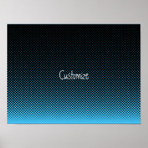 Halftone Vector Diamond Pattern Thunder_Cove Poster