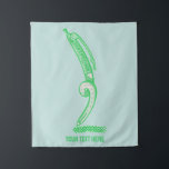 Halftones green pen pop art tapestry<br><div class="desc">A cartoon illustration of a green ballpoint pen drawing halftones. The pen says halftone on it. A design for anyone who loves retro style poster and comic art.</div>