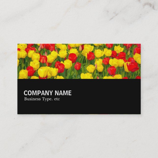 Halfway 02 - Colourful Tulips Business Card (Front)