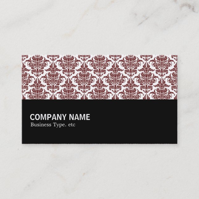 Halfway 059 - Dk Brown Damask Business Card (Front)