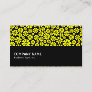 Halfway - 8 Petals - Yellow on Black Business Card