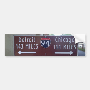 Halfway Point, Detroit Chicago. Bumper Sticker