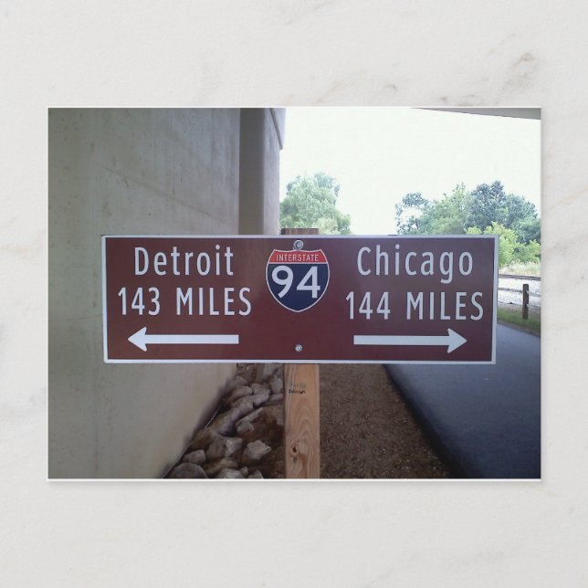 Halfway Point, Detroit Chicago. Postcard (Front)