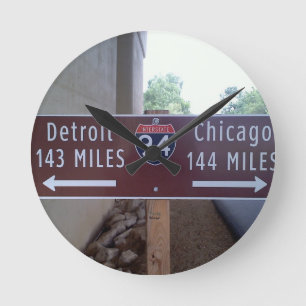 Halfway Point, Detroit Chicago. Round Clock
