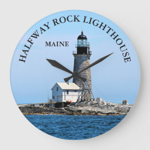 Halfway Rock Lighthouse, Maine Round Wall Clock