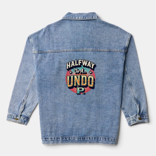Halfway to a Hundo - 50th Birthday Denim Jacket (Back)