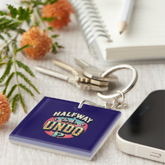 Halfway to a Hundo - 50th Birthday Key Ring