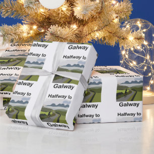 Halfway To Galway Road Trip Party Wrapping Paper