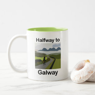 Halfway To Galway Road Trip Travel Two-Tone Coffee Mug