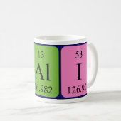 Hali periodic table name mug (Front Right)