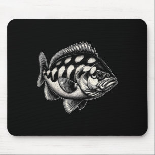 Halibut Fish Graphic Fishing Art Design Mouse Mat