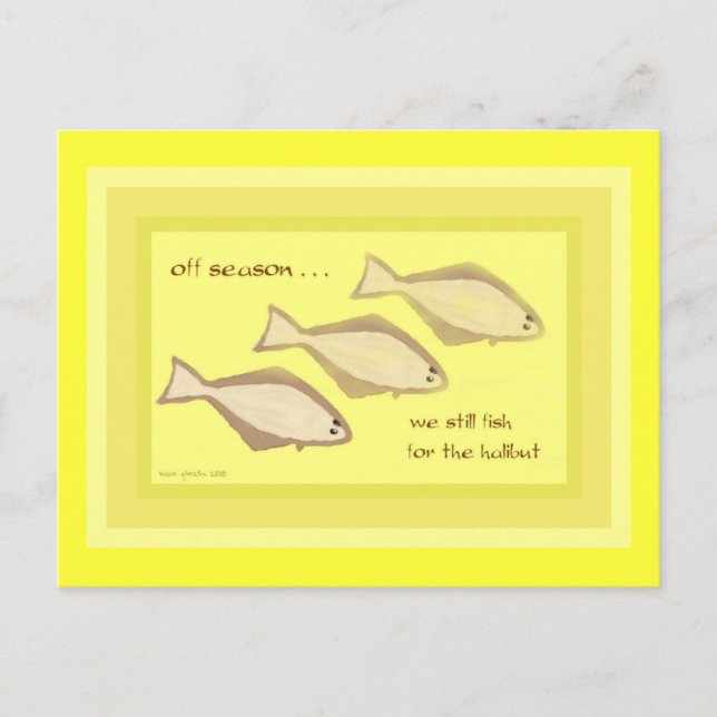 Halibut Haiku Art Postcard - Collectable Postcard (Front)