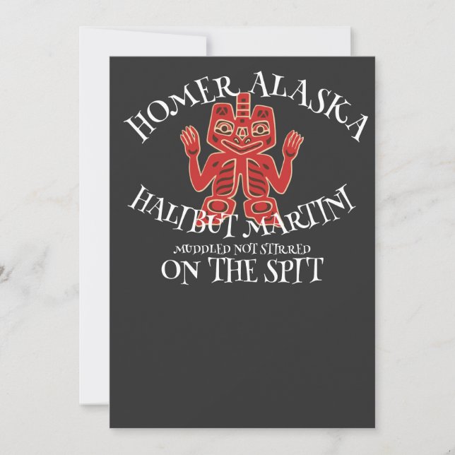 HALIBUT MARTINI MUDDLED NOT STIRRED INVITATION (Front)