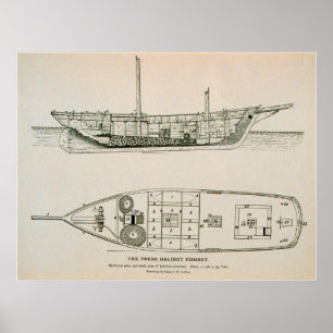 Halibut schooner poster