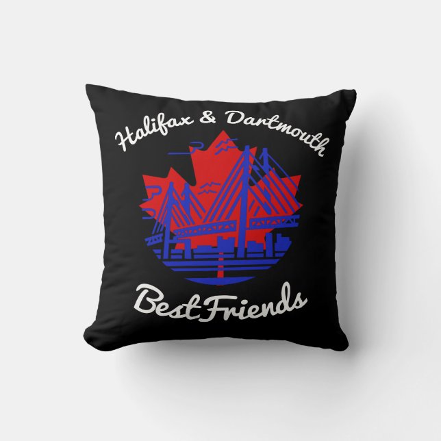 Halifax and Dartmouth Bestfriends canada pillow (Front)
