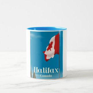 Halifax Canada Travel poster Two-Tone Coffee Mug