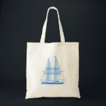 Halifax Coastal Nautical Sailing Sailor Tote Bag<br><div class="desc">Halifax Canada Nautical art of a sailboat sailing out on the open water. Perfect for sailors and sailing enthusiasts who love boating on the coast.</div>