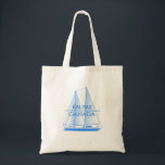 Halifax Coastal Nautical Sailing Sailor Tote Bag<br><div class="desc">Halifax Canada Nautical art of a sailboat sailing out on the open water. Perfect for sailors and sailing enthusiasts who love boating on the coast.</div>