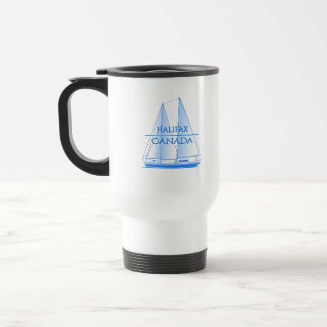 Halifax Coastal Nautical Sailing Sailor Travel Mug (Left)