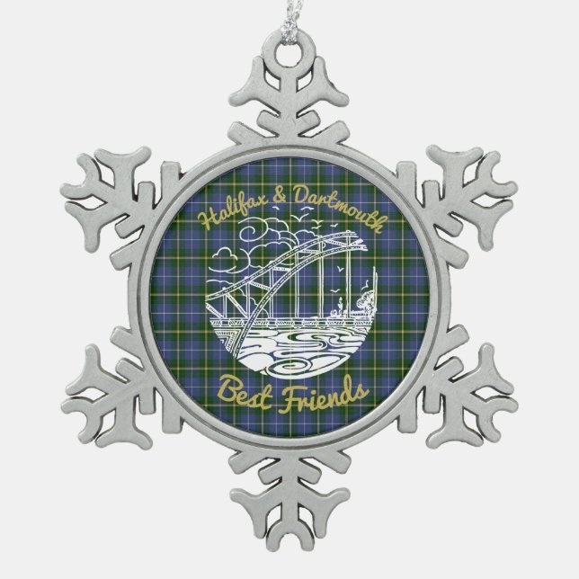 Halifax Dartmouth bridge  tartan Friend ornament (Front)