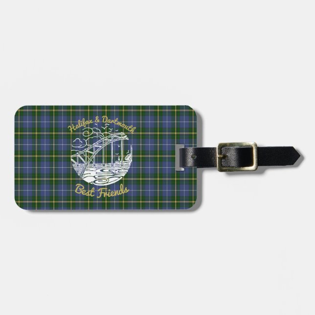 Halifax Dartmouth  Friends luggage tag  tartan (Front Horizontal)