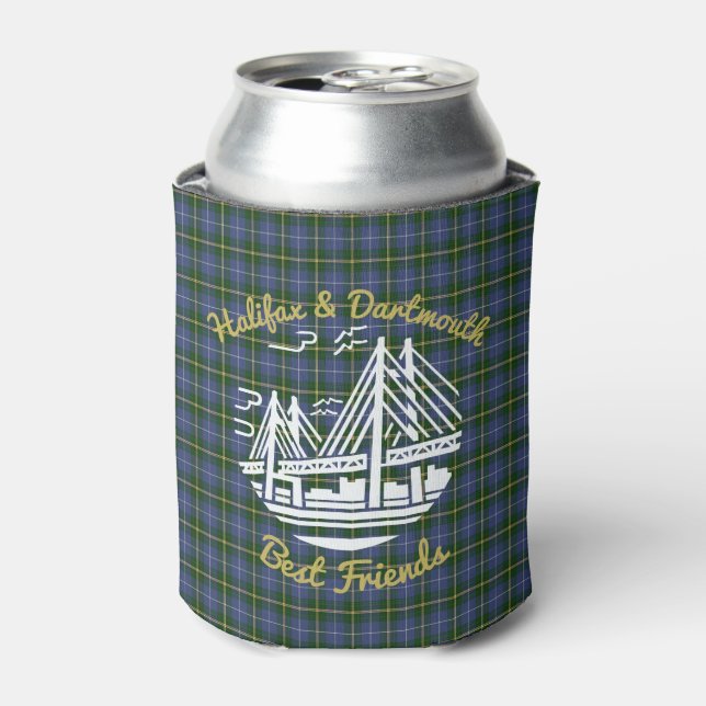 Halifax Dartmouth  friends tartan beer can cooler (Can Front)