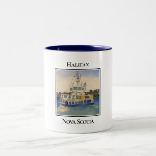 Halifax Harbour Ferry Boat Two-Tone Coffee Mug