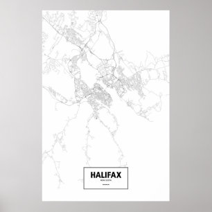 Halifax, Nova Scotia (black on white) Poster