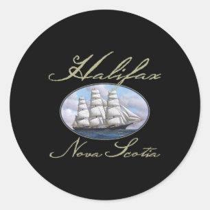 Halifax Nova Scotia Clipper Ship  Classic Round Sticker