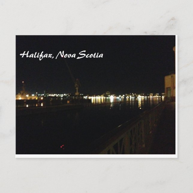 Halifax, Nova Scotia Night Postcard (Front)