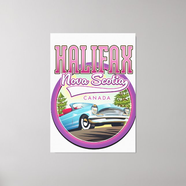 Halifax Nova Scotia travel logo  Canvas Print (Front)