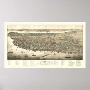 Halifax, NS, Canada Panoramic Map - 1879 Poster