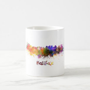 Halifax skyline in watercolor coffee mug
