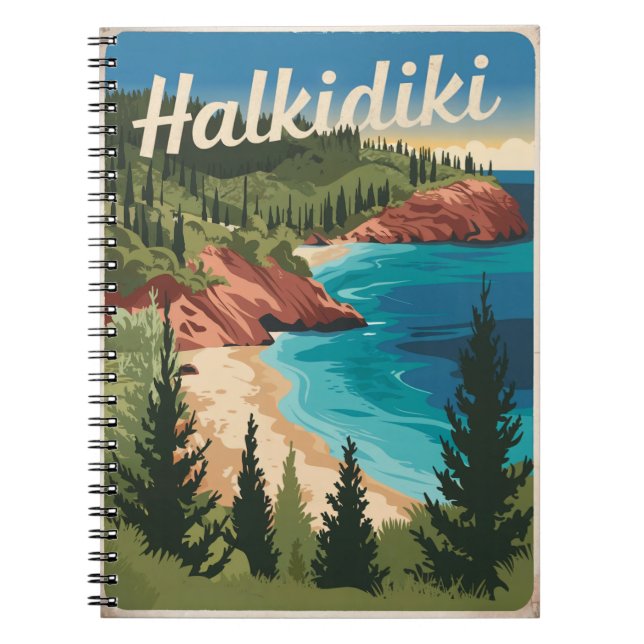 Halkidiki Greece vintage Notebook (Front)