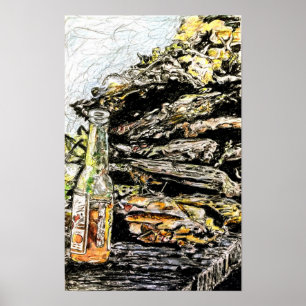 "Hall Family Corn Roast"   colored pencil Poster