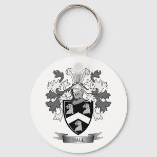 Hall Family Crest Coat of Arms Key Ring